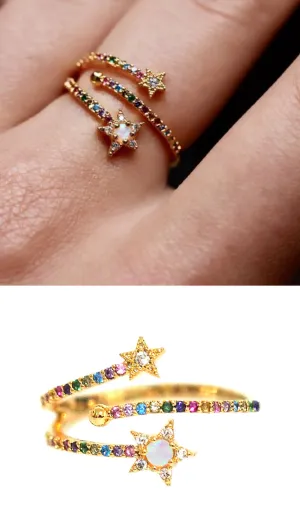 🌈 Rainbow Star Ring Tai Jewelry
