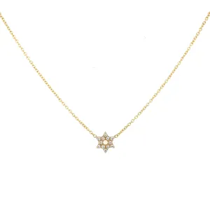 14K Gold Mini Diamond Star of David Necklace