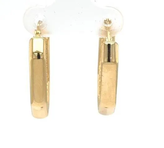 14K Yellow Gold Octagon Hoop Earrings