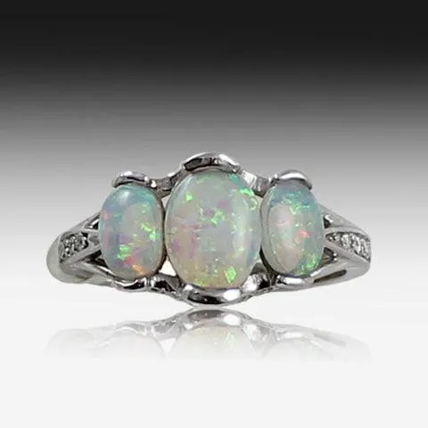 14kt White Gold Opal ring