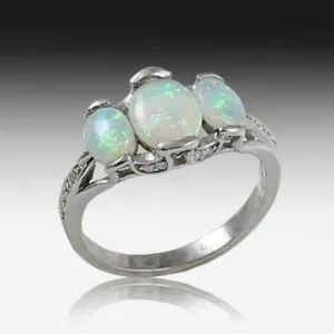 14kt White Gold Opal ring