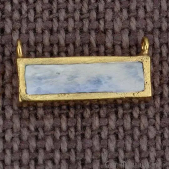22k Gold Plated 15x7mm Rectangle Shape Double Bail Bar Pendant (50022)