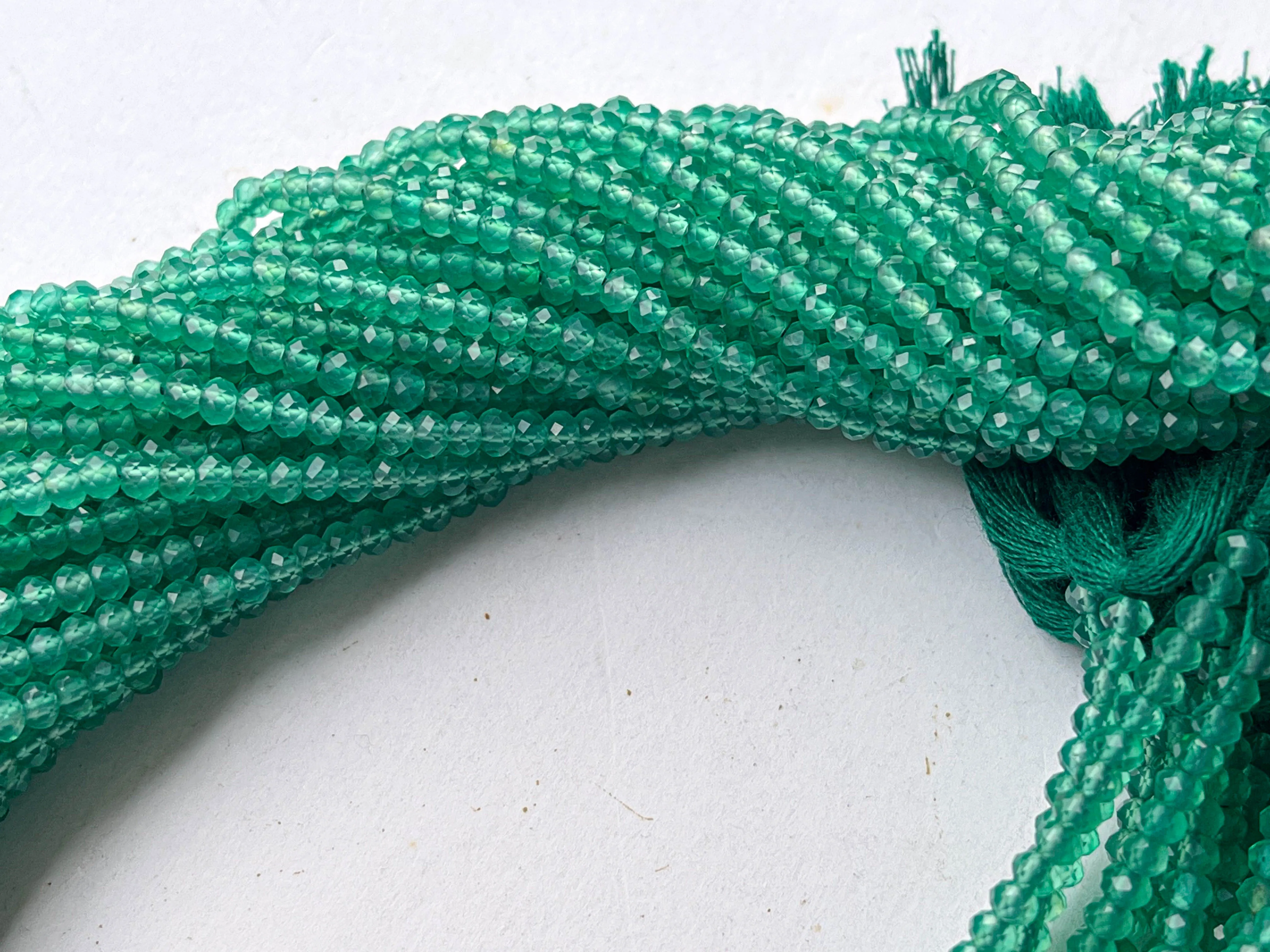 3mm AAA Green Onyx Micro Faceted Round Spherical Beads