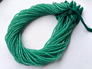 3mm AAA Green Onyx Micro Faceted Round Spherical Beads