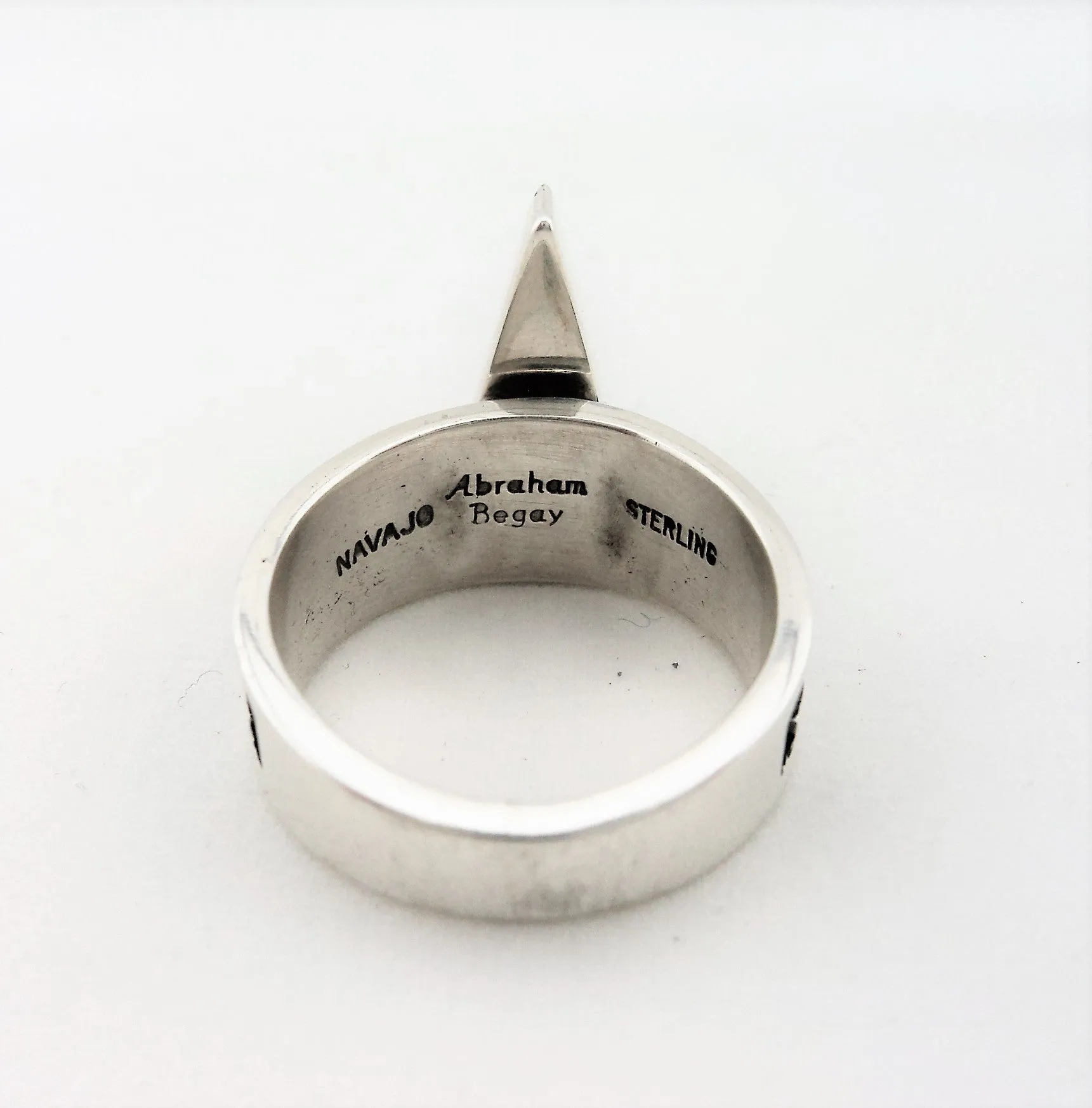 Abraham Begay Navajo Inlay Sterling Silver Ring