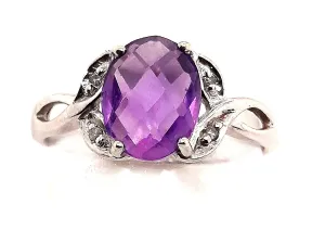Amethyst 9ct White Gold Ring
