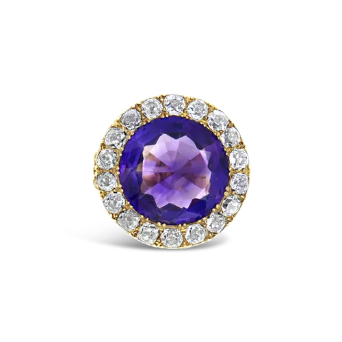 Amethyst & Diamond Antique Ring