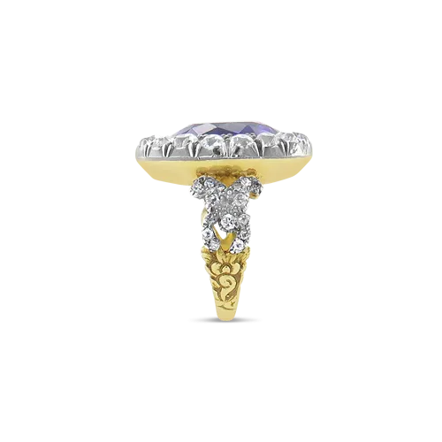 Amethyst & Diamond Antique Ring