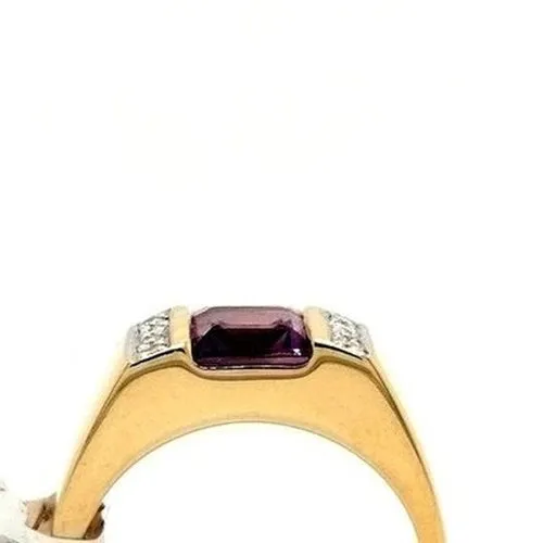 Amethyst and diamond ring