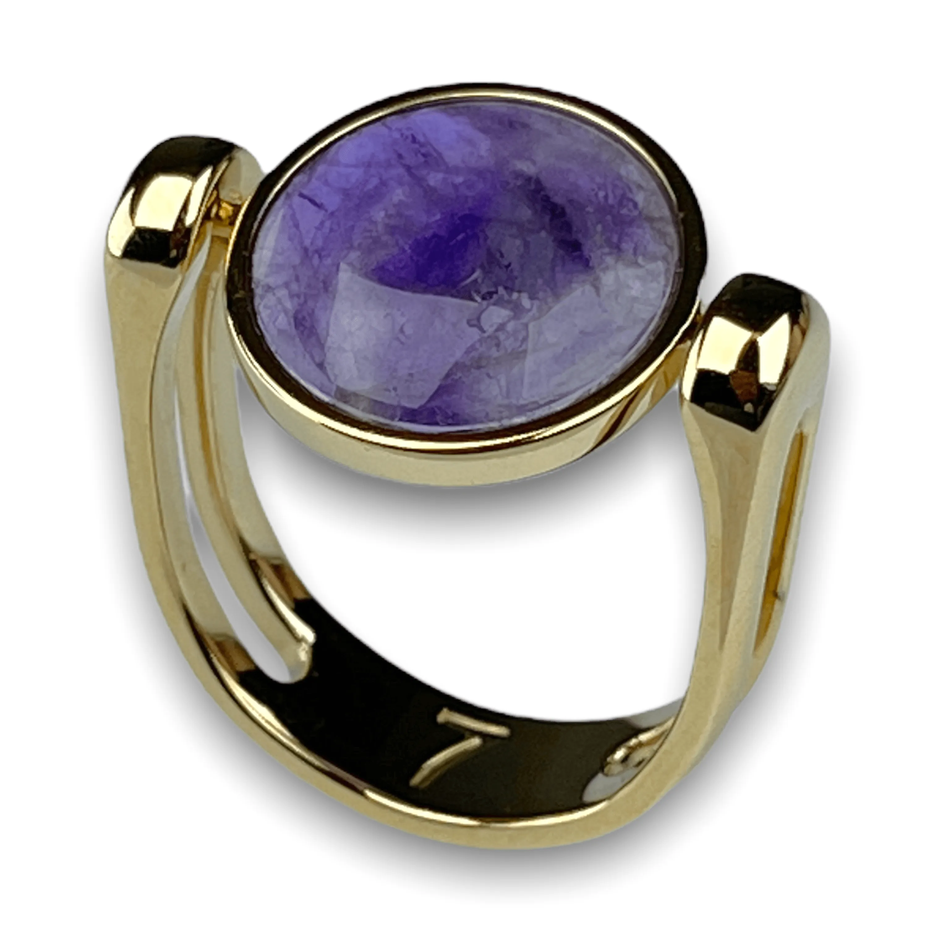 Amethyst Crystal Fidget Ring