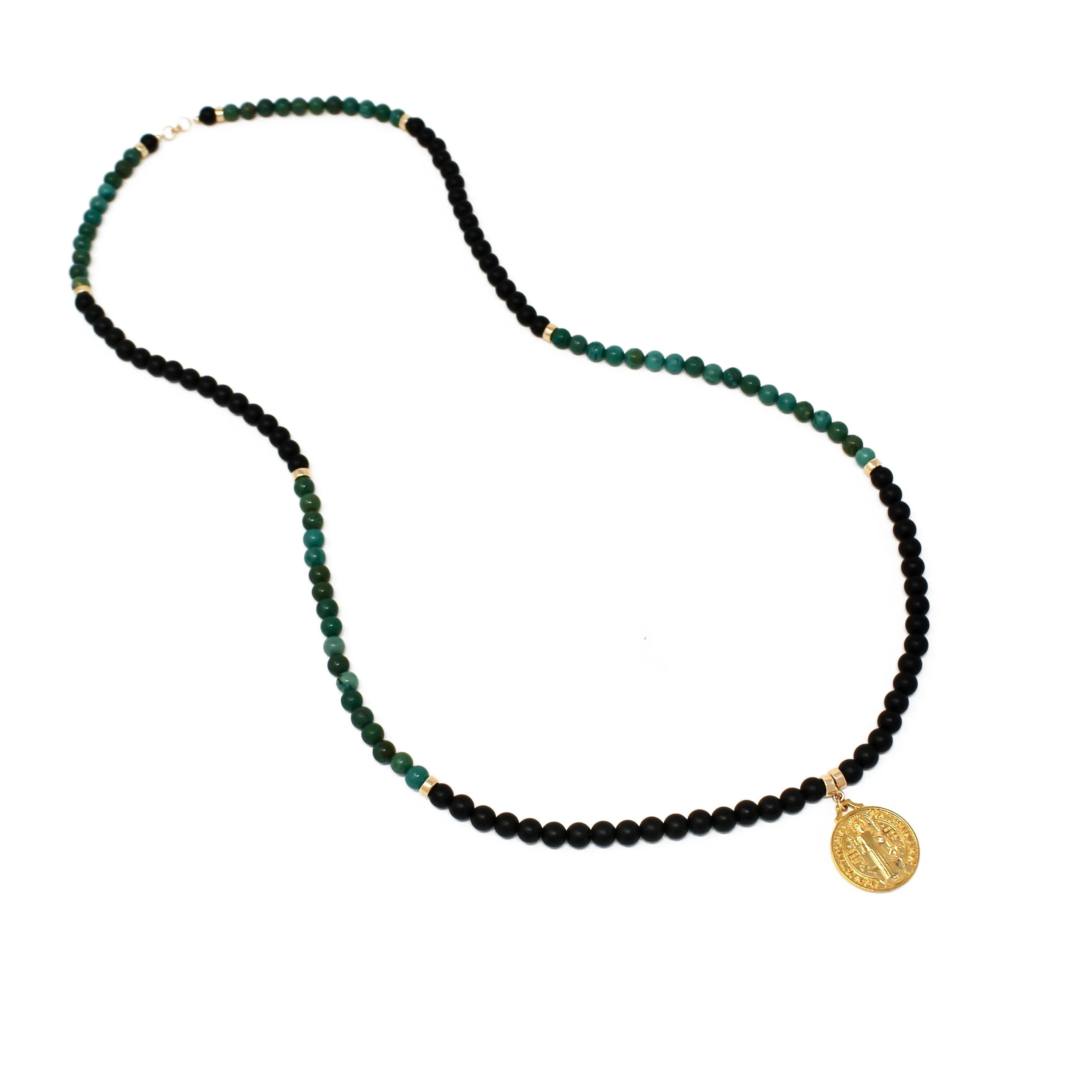 Benny Black Onyx & Turquoise Howlite Necklace
