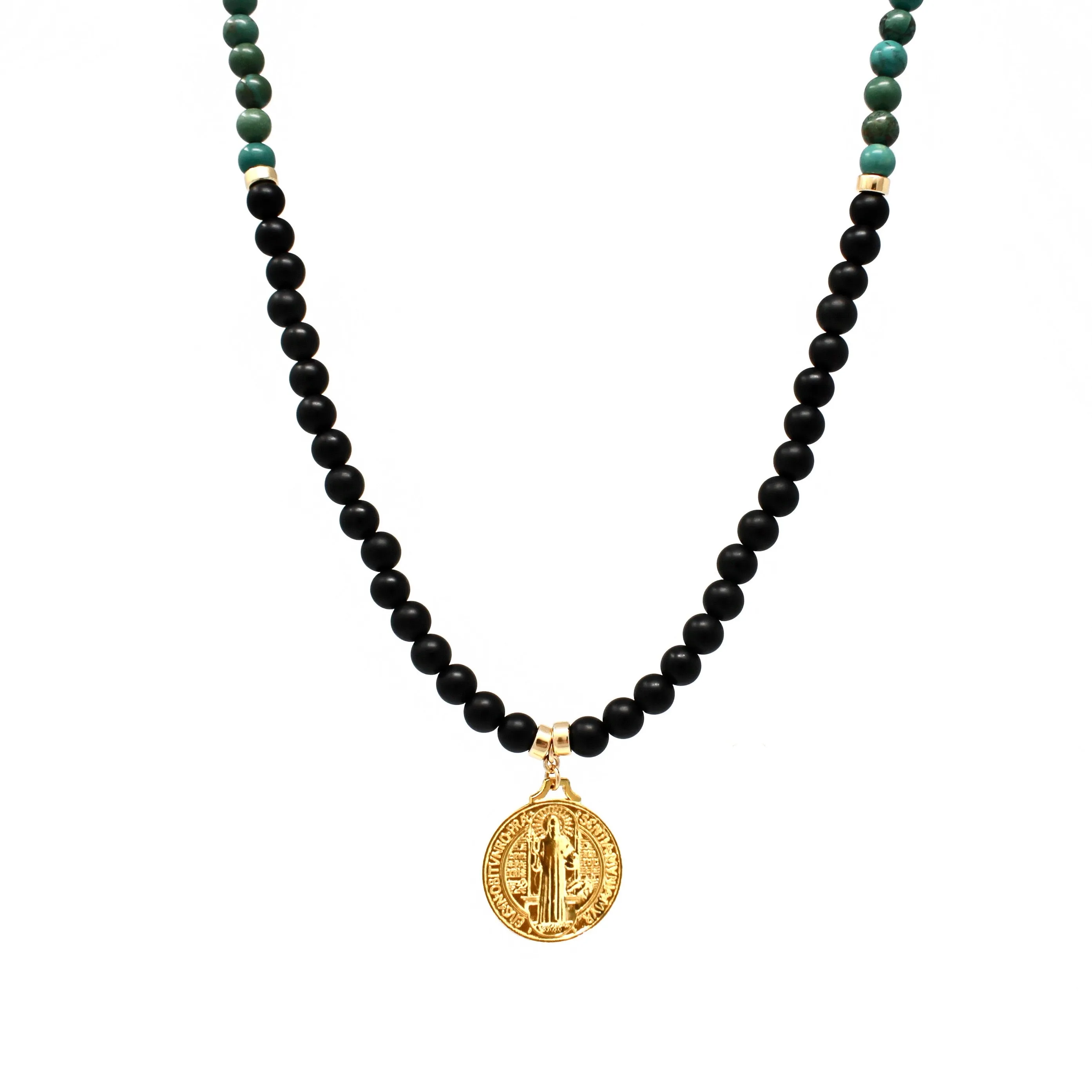 Benny Black Onyx & Turquoise Howlite Necklace
