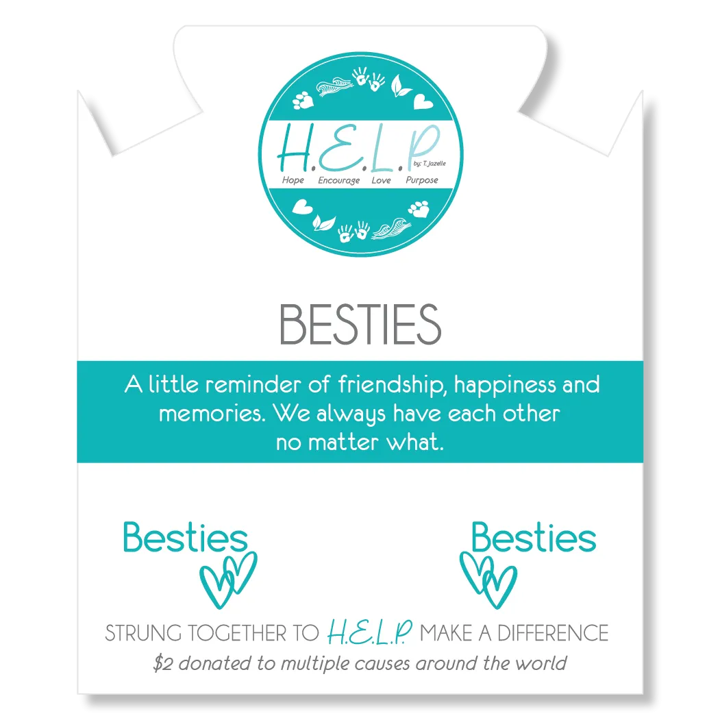 Besties Charm with Blue Zebra Jade Charity Bracelet