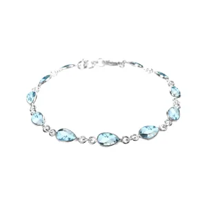 Blue Topaz Teardrop Facet Bracelet