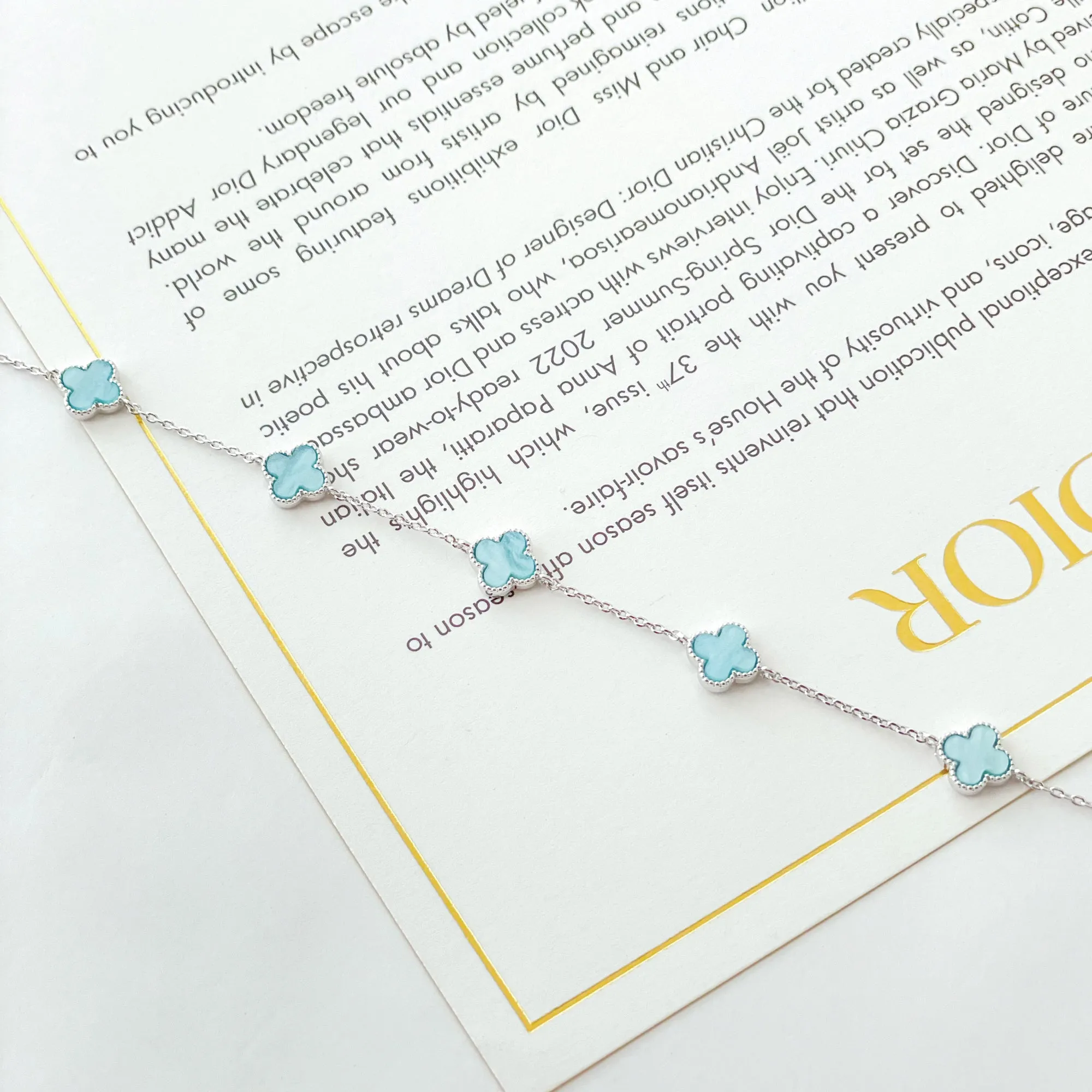 Blue Vanya Clover Bracelet
