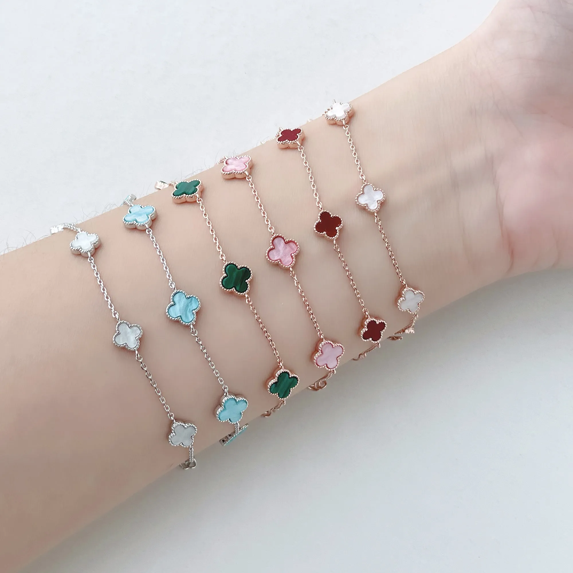 Blue Vanya Clover Bracelet