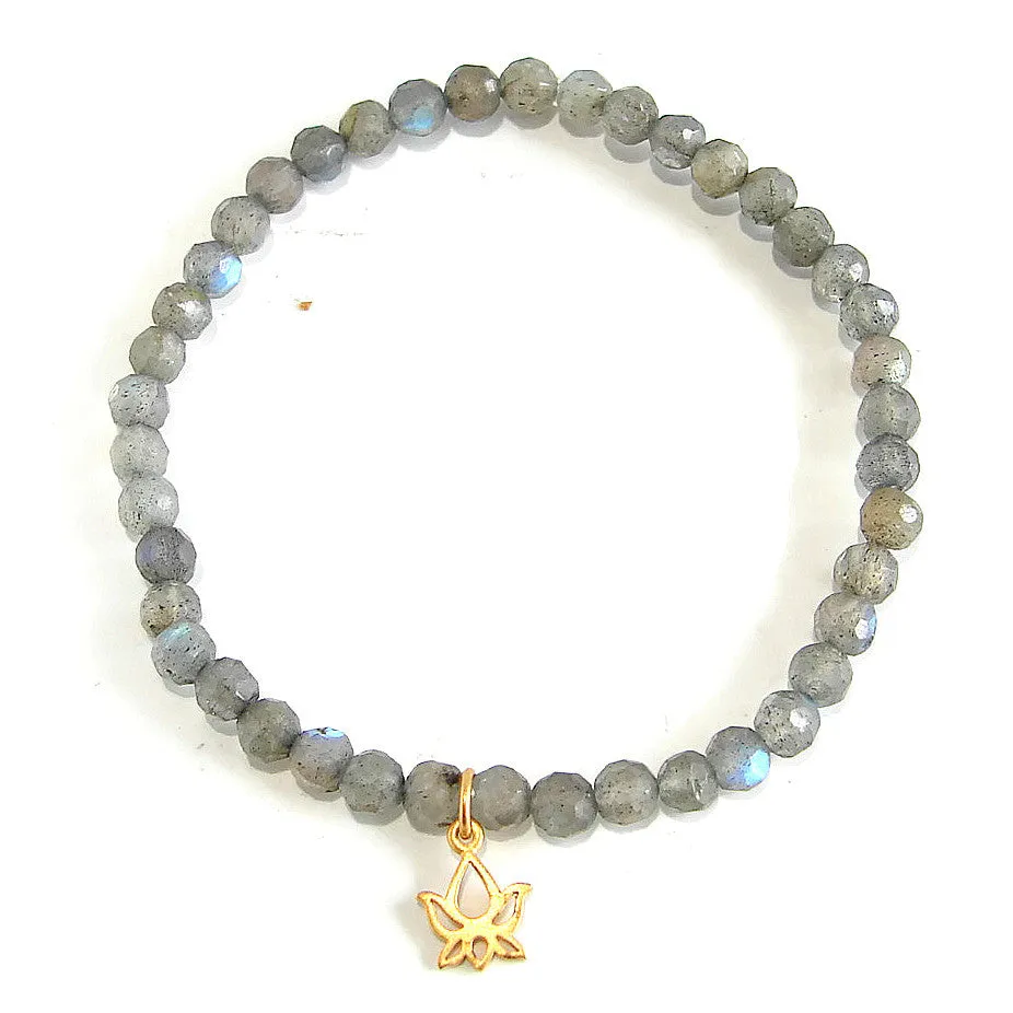 Buddhas Bliss Bracelet Stack | Garnet Labradorite Sandalwood