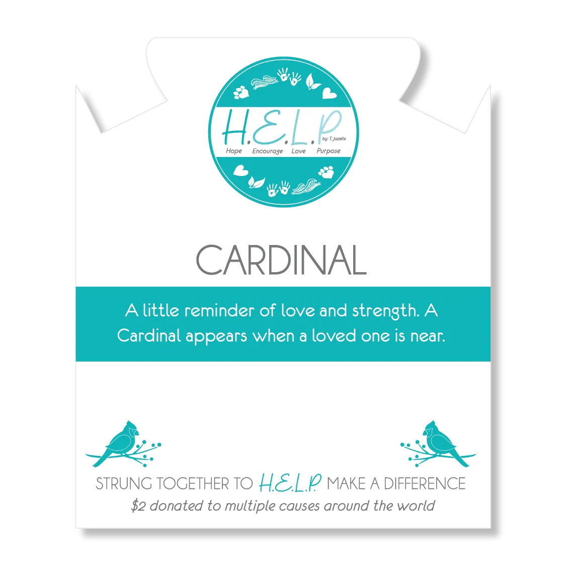 Cardinal Charm with Blue and White Jade Charity Bracelet