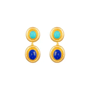 Carla Earrings Turquoise & Lapis