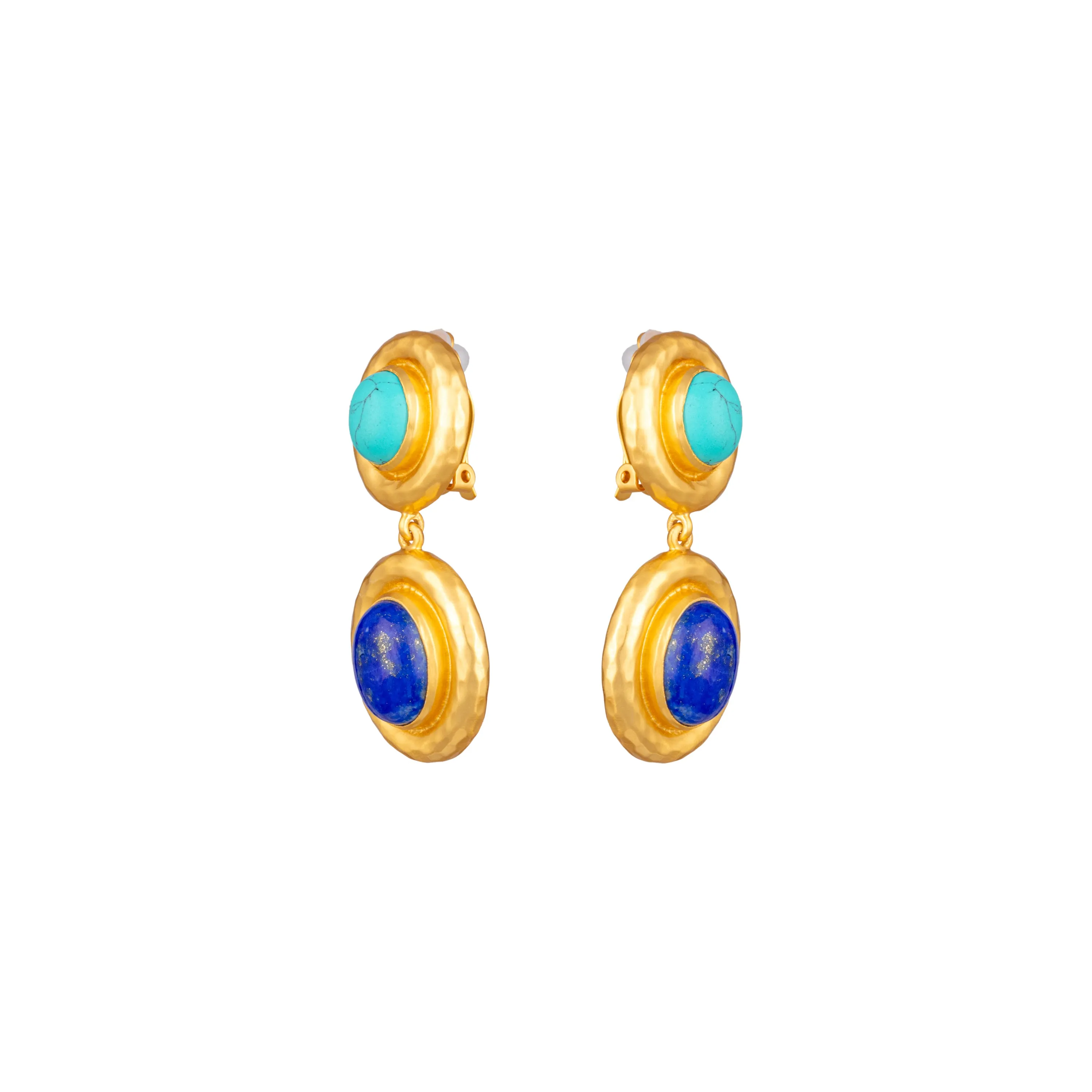 Carla Earrings Turquoise & Lapis
