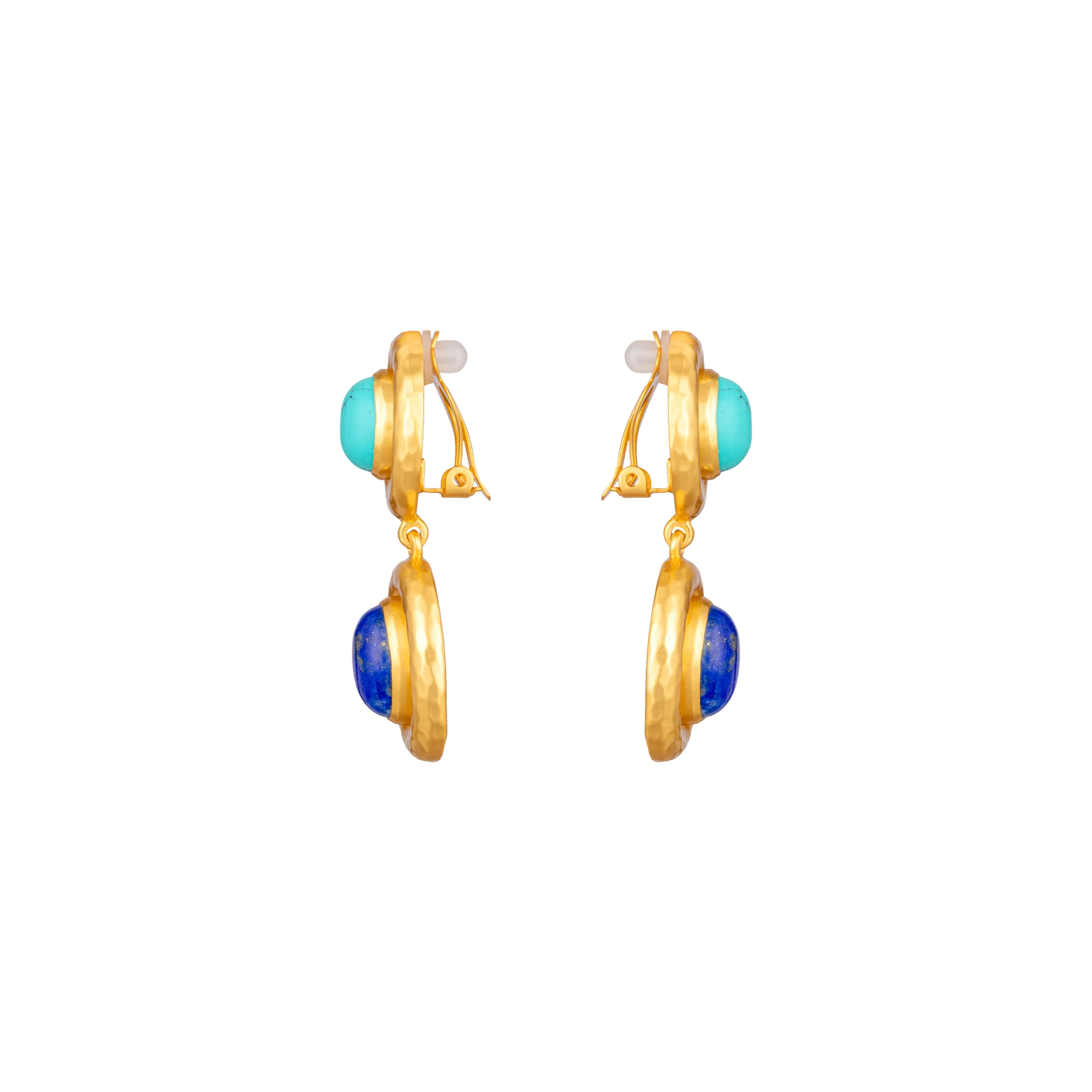 Carla Earrings Turquoise & Lapis