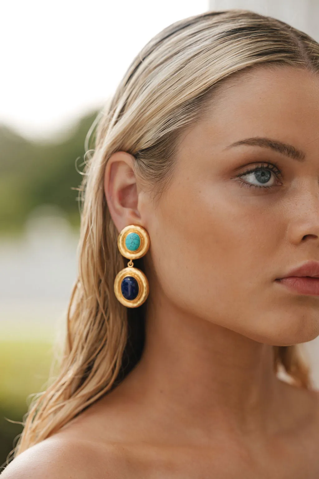 Carla Earrings Turquoise & Lapis