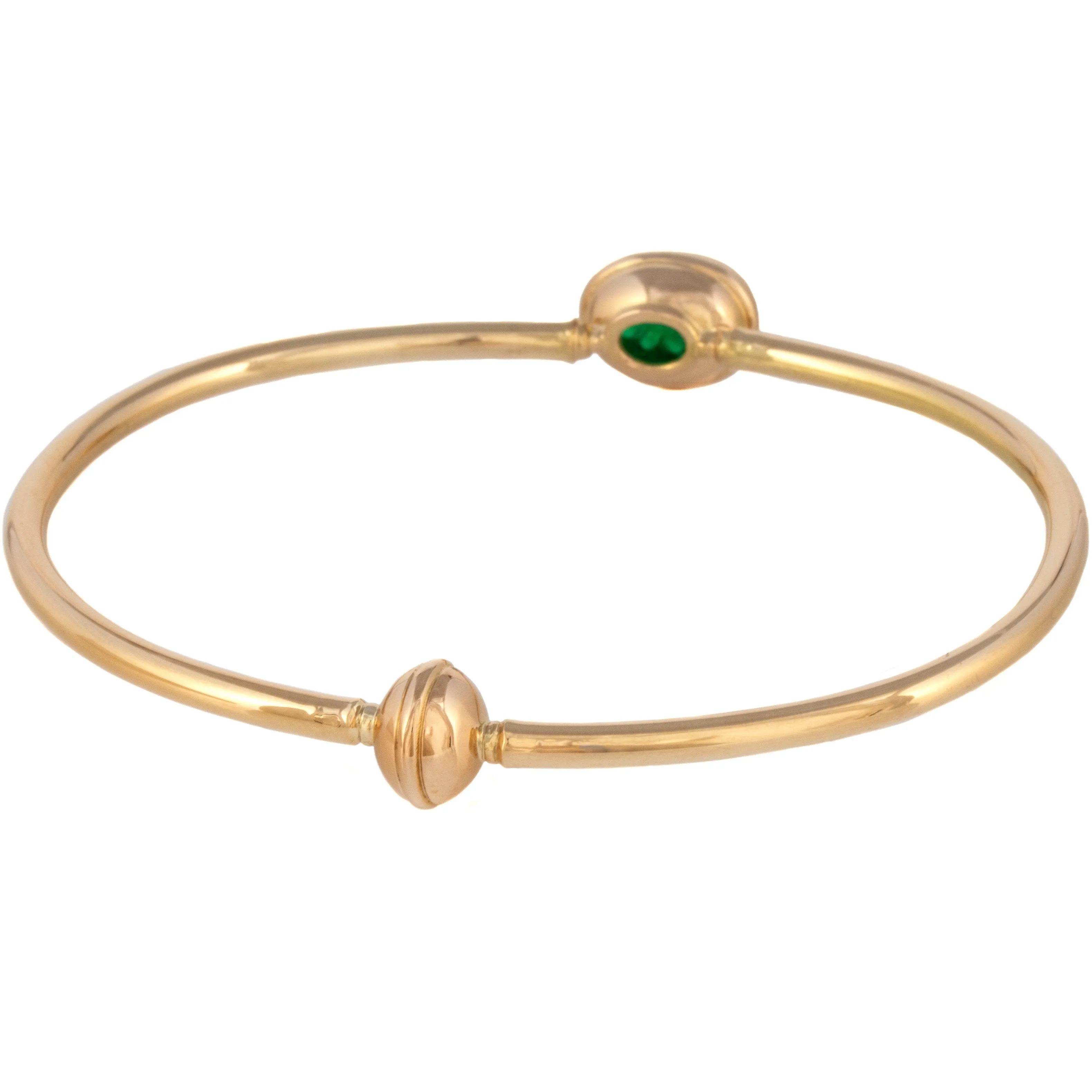 Carved Emerald Bangle Bracelet