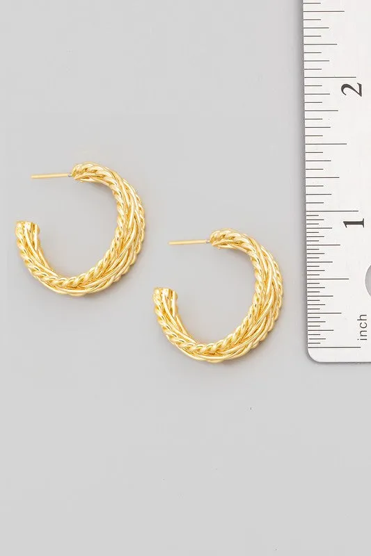 Chain Braided Hoop Earrings