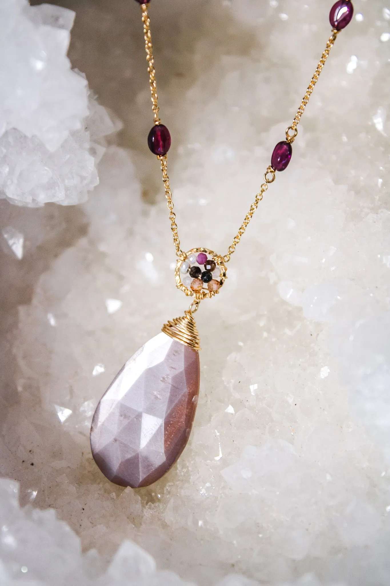 Chocolate Moonstone Necklace #5170