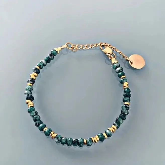 Clover Creole Jewelry Set | Jade and Gold Pearl Bracelet | Pearl Bracelet | Women's Gift idea | Gift Jewelry