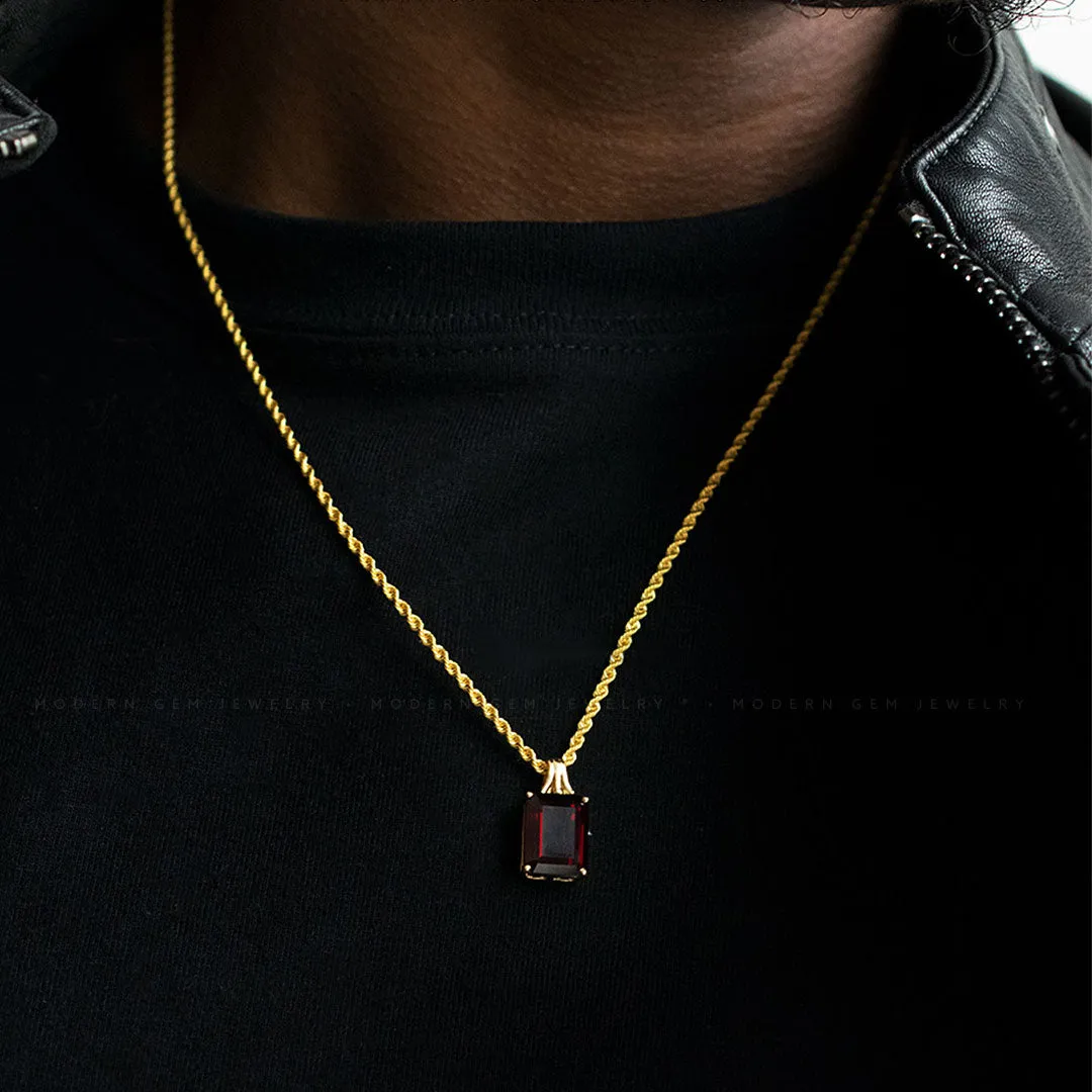 Crimson Knight Garnet Necklace