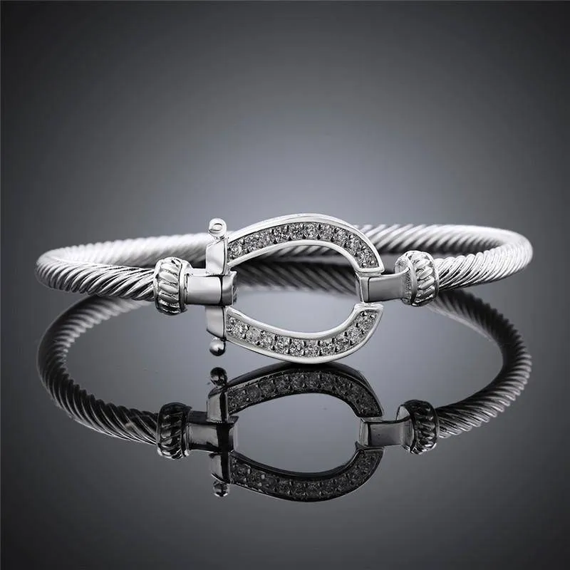Crystal Horseshoe Cuff Bracelet