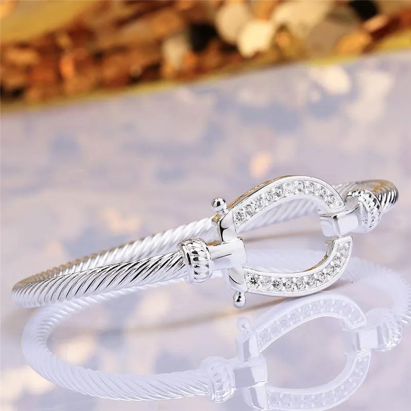 Crystal Horseshoe Cuff Bracelet