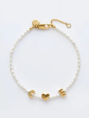 Custom made personalised pearl bracelet