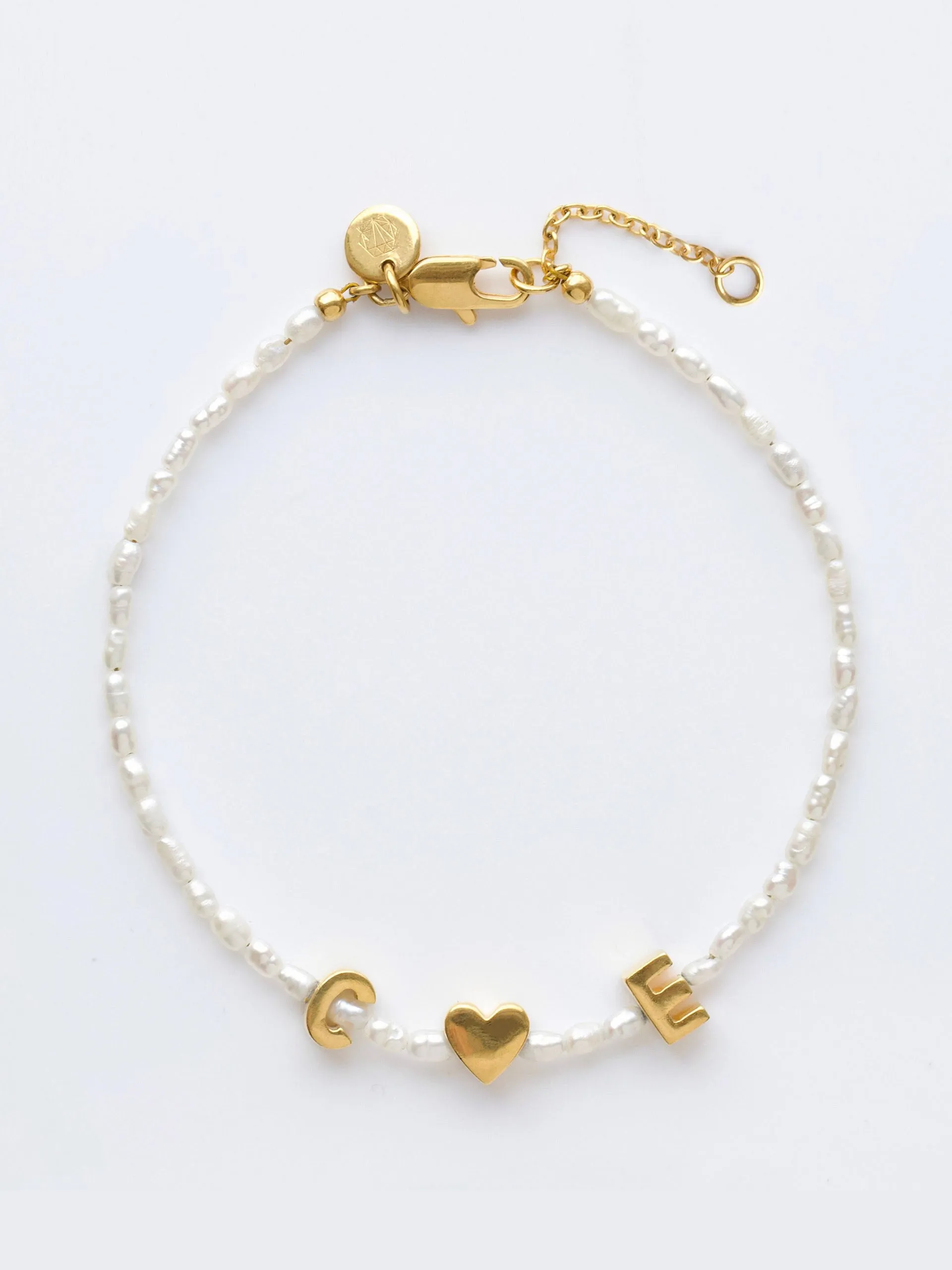 Custom made personalised pearl bracelet