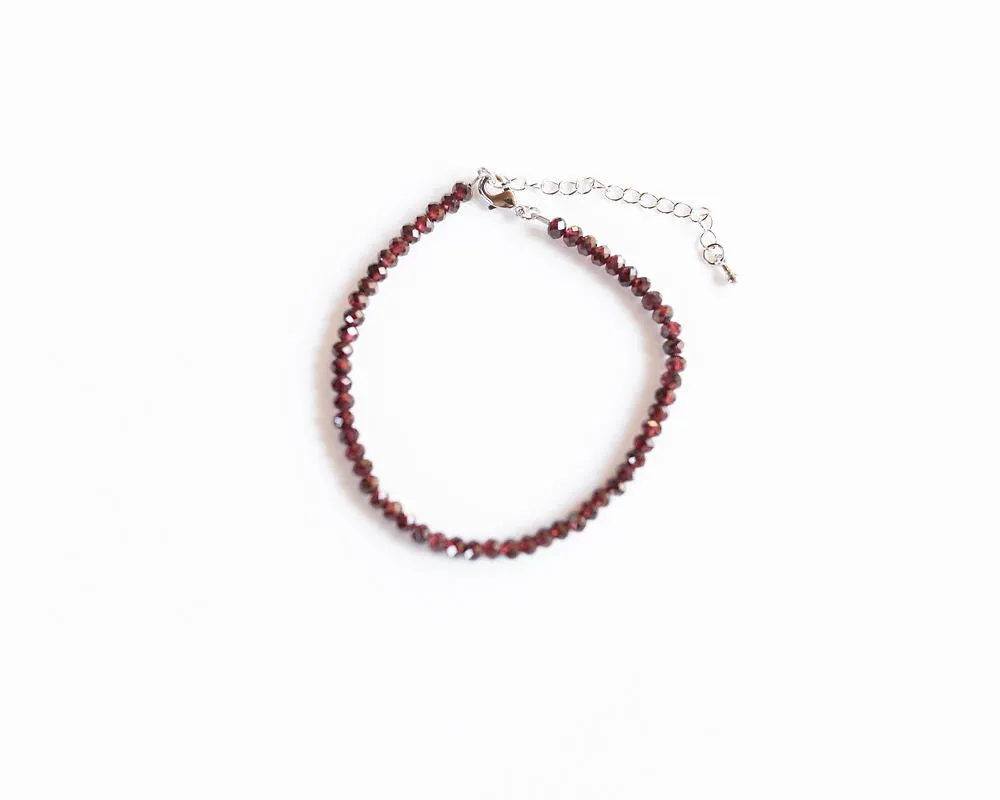 Dainty Garnet Gemstone Bracelet