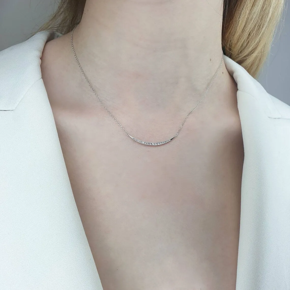Diamond smile necklace