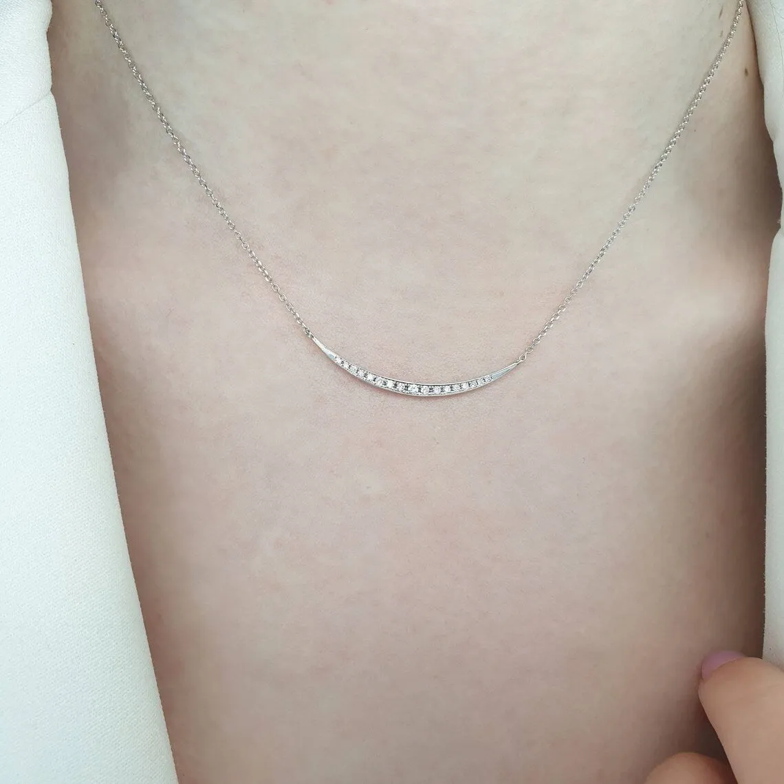 Diamond smile necklace