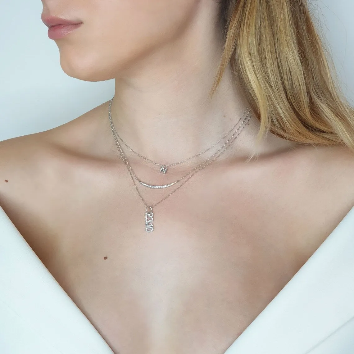 Diamond smile necklace