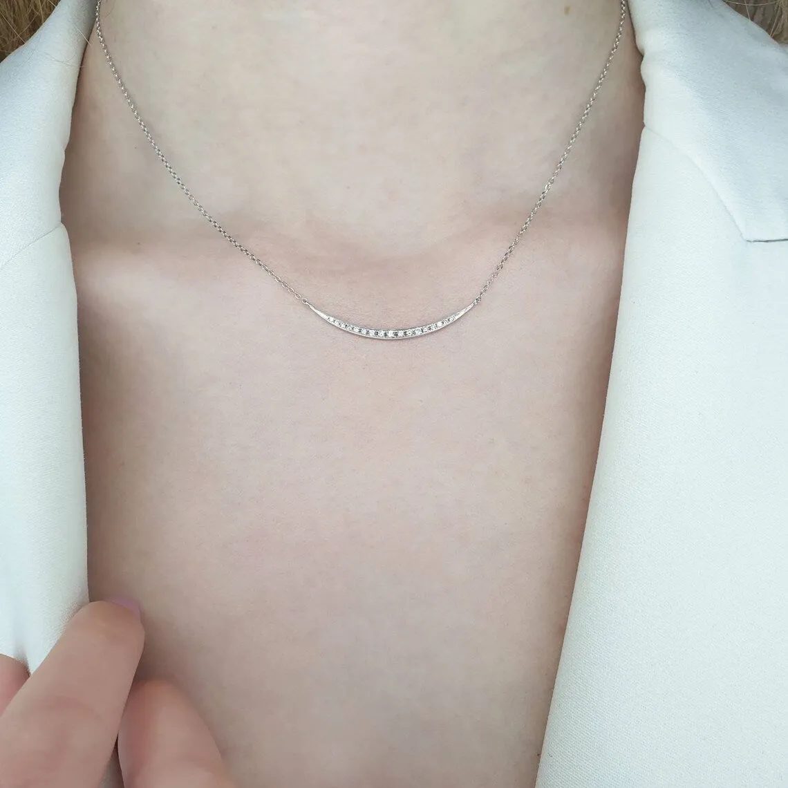 Diamond smile necklace