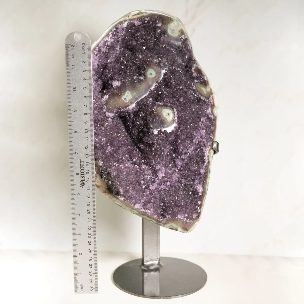 Drusy Amethyst on Metal Stand