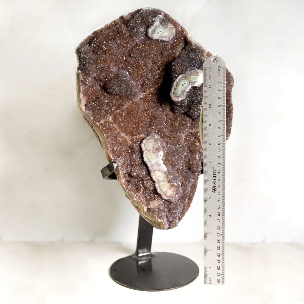 Drusy Amethyst on Metal Stand
