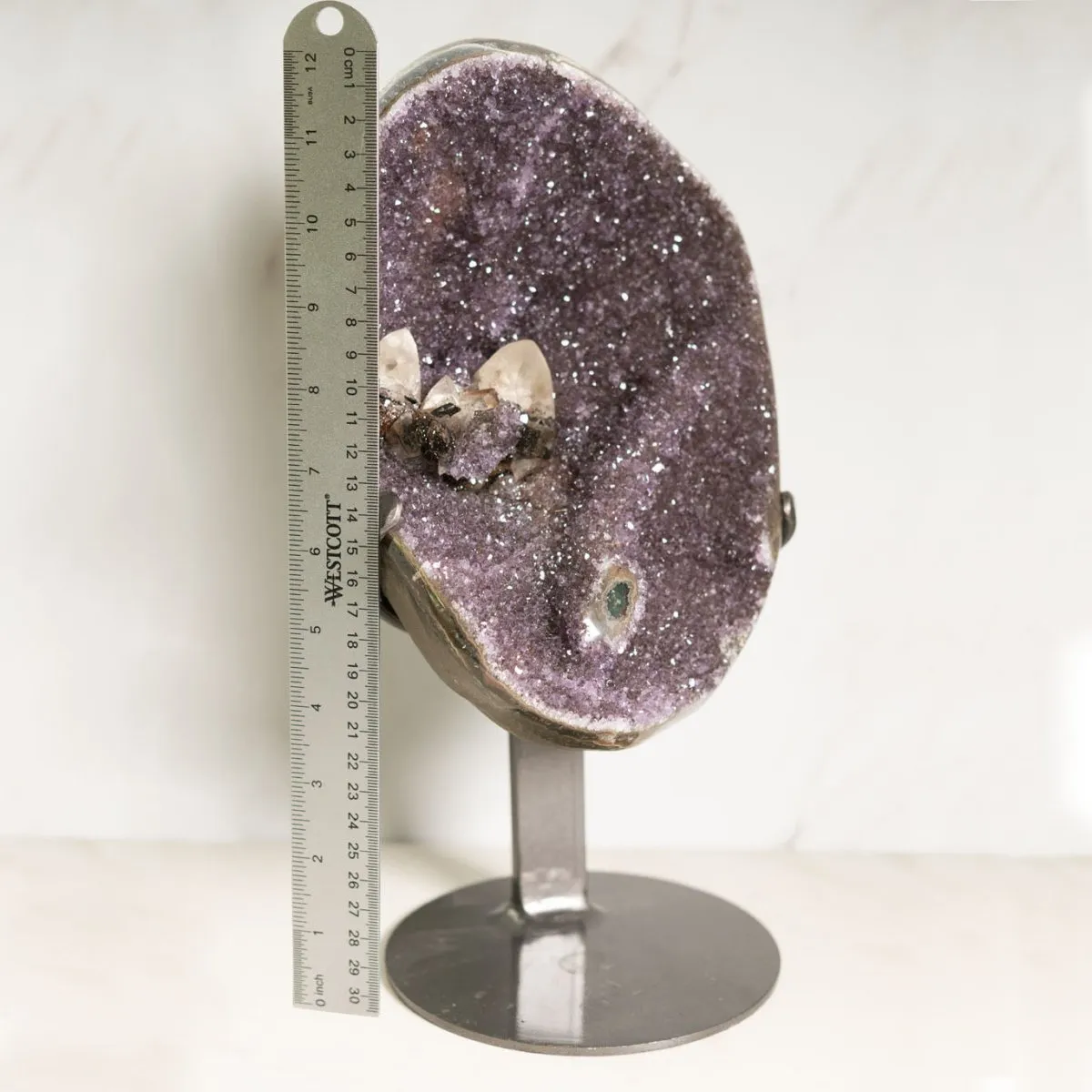 Drusy Amethyst on Metal Stand