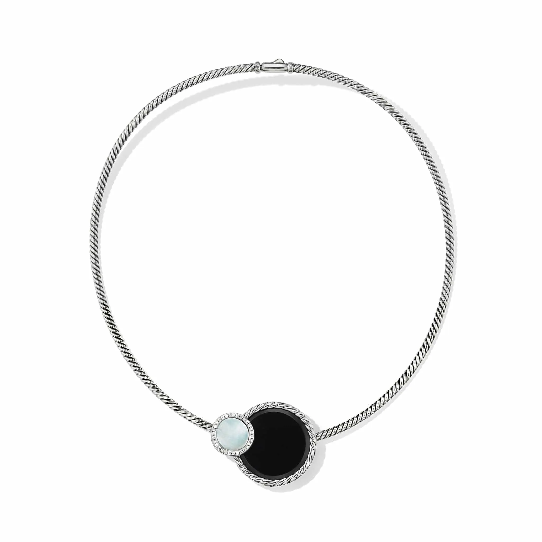 DY Elements® Eclipse Necklace with Black Onyx, Mother of Pearl and Pavé Diamonds