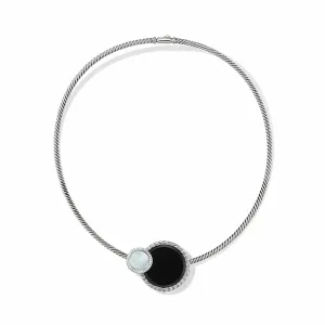 DY Elements® Eclipse Necklace with Black Onyx, Mother of Pearl and Pavé Diamonds