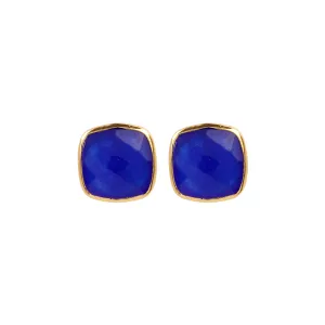 Earrings - Amie Blue Chalcedony Stud
