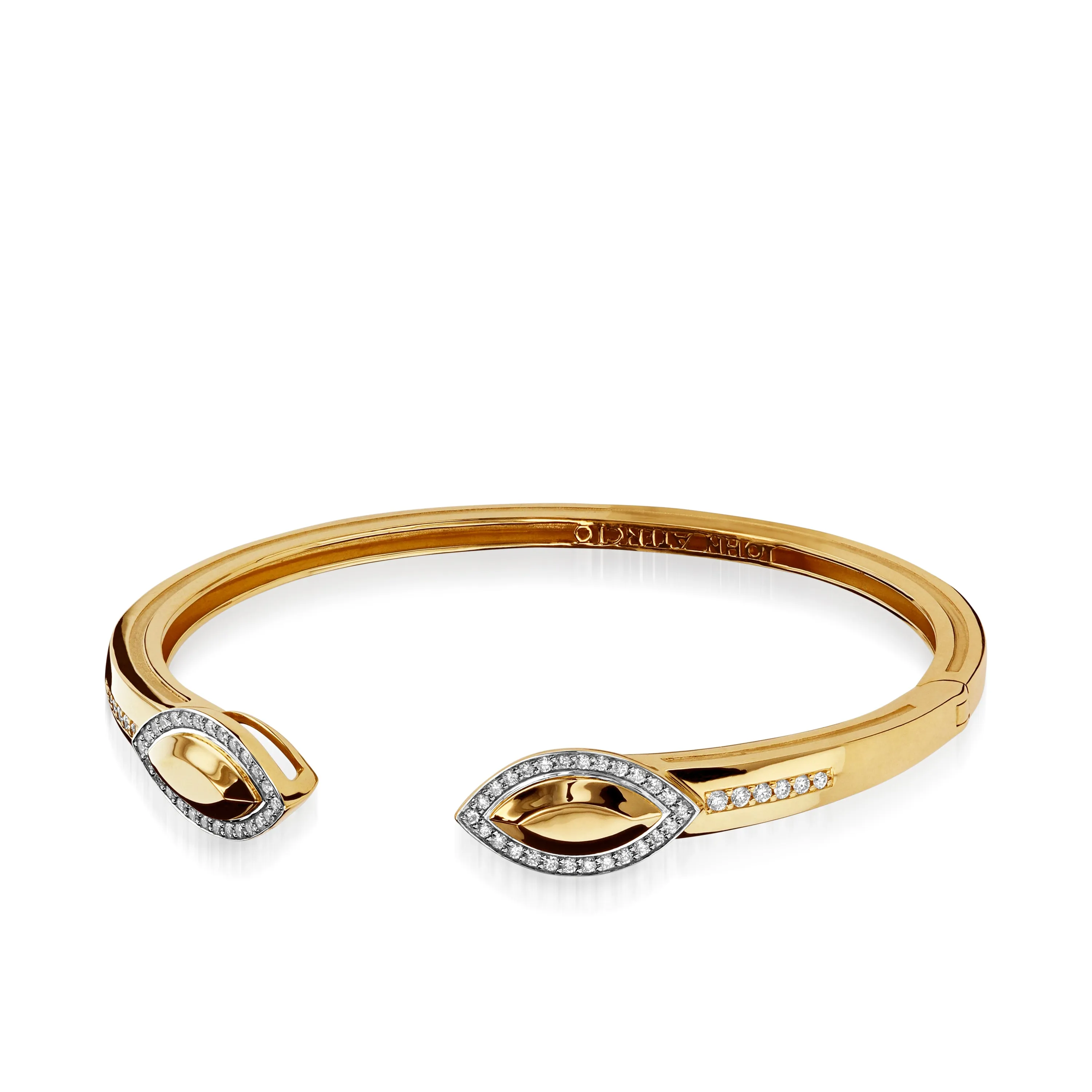 Elixir Gold Diamond Hinged Cuff