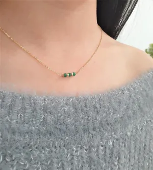 Emerald Bar Necklace
