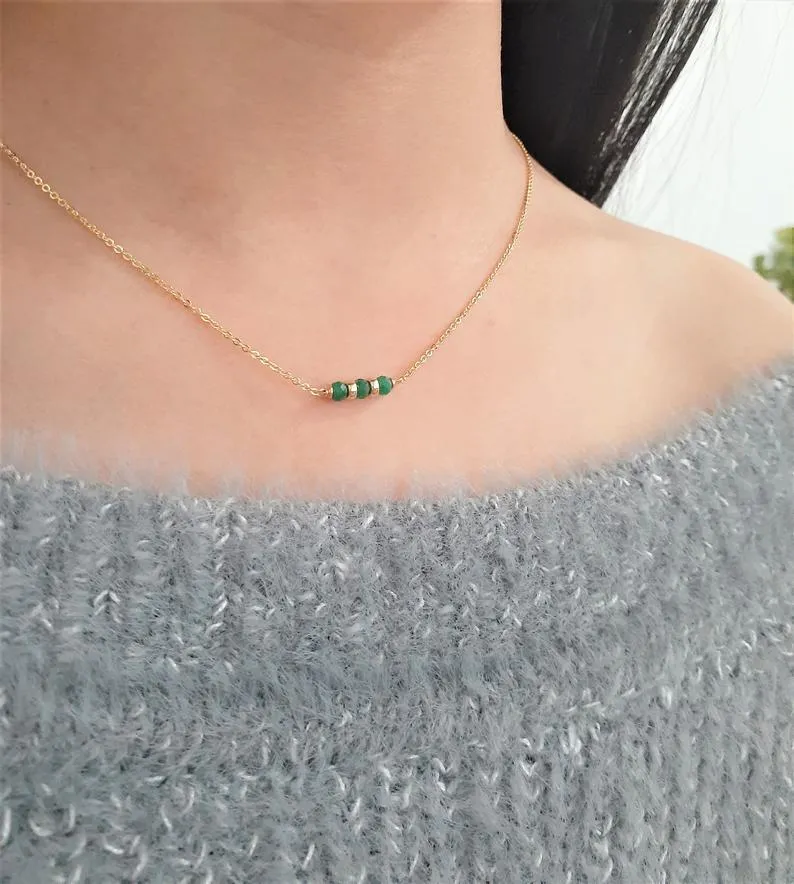 Emerald Bar Necklace