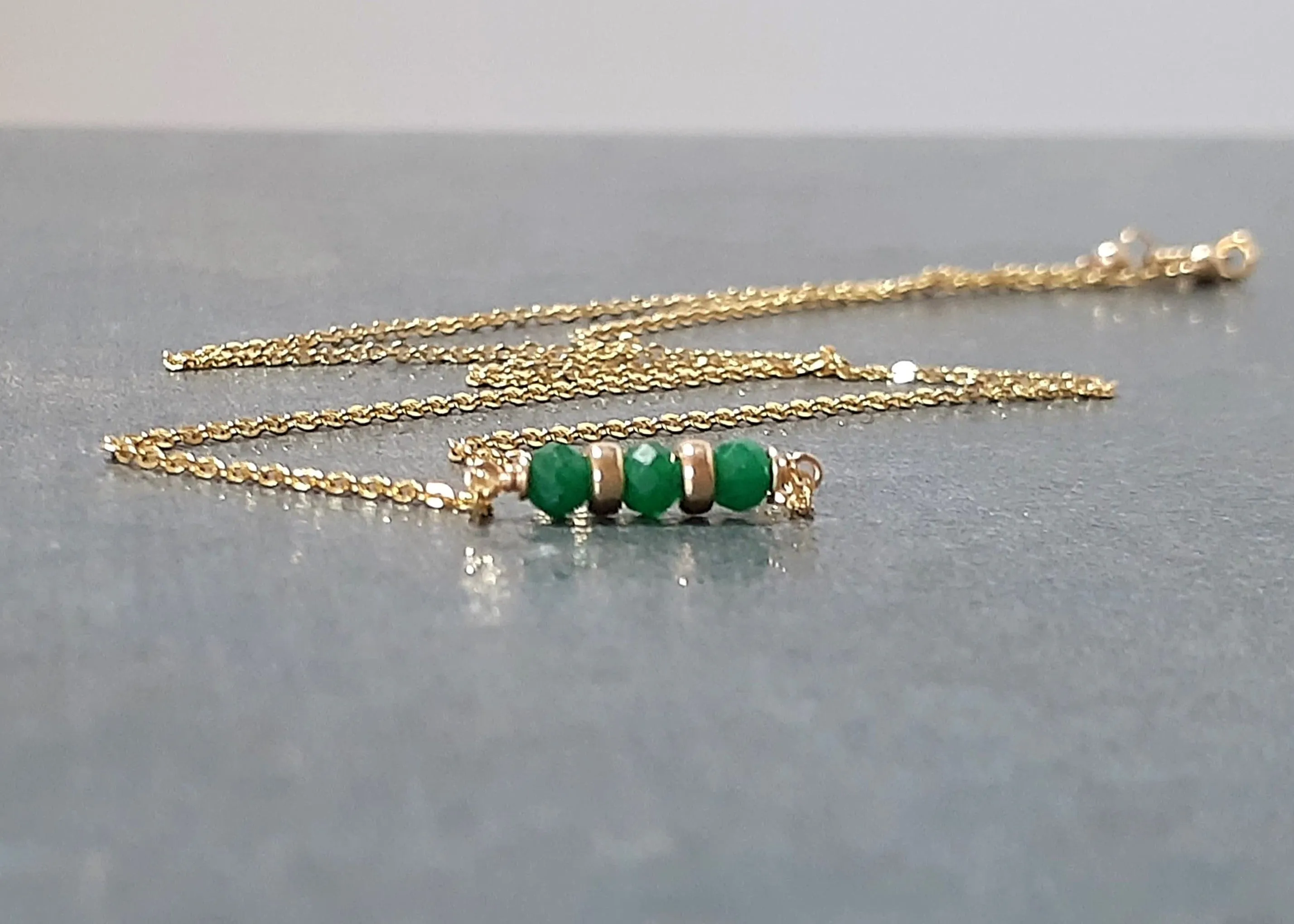 Emerald Bar Necklace